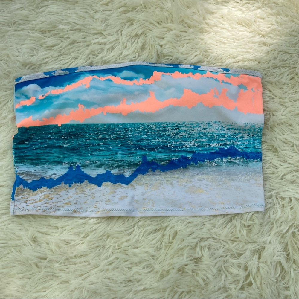 Aerie Pastel Bandeau Swim Top.Size small